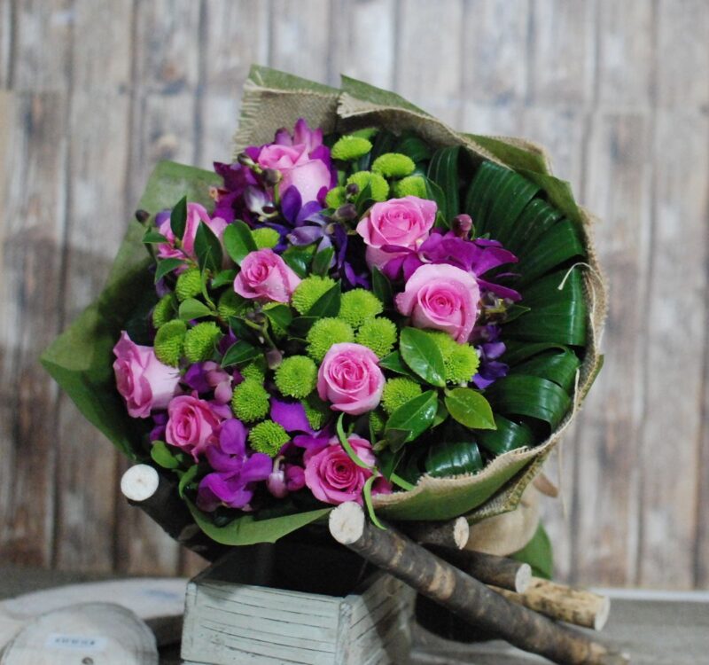 Magnificent Pink Rose and Orchid Bouquet