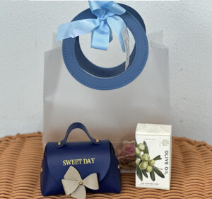 Cute Mini Purse BLUE with soap or handcream in a gift bag - Style 2