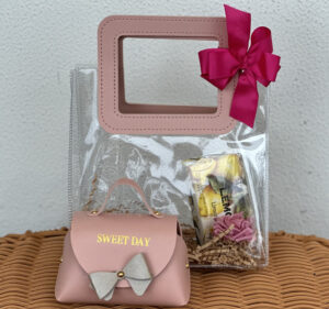 Cute Mini Purse PINK with soap or handcream in a clear gift bag - Style 2
