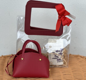 Cute Mini Purse RED with soap or handcream in a clear gift bag - Style 3