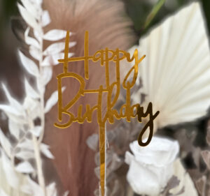 Happy Birthday Signage Topper Gold - Style 2